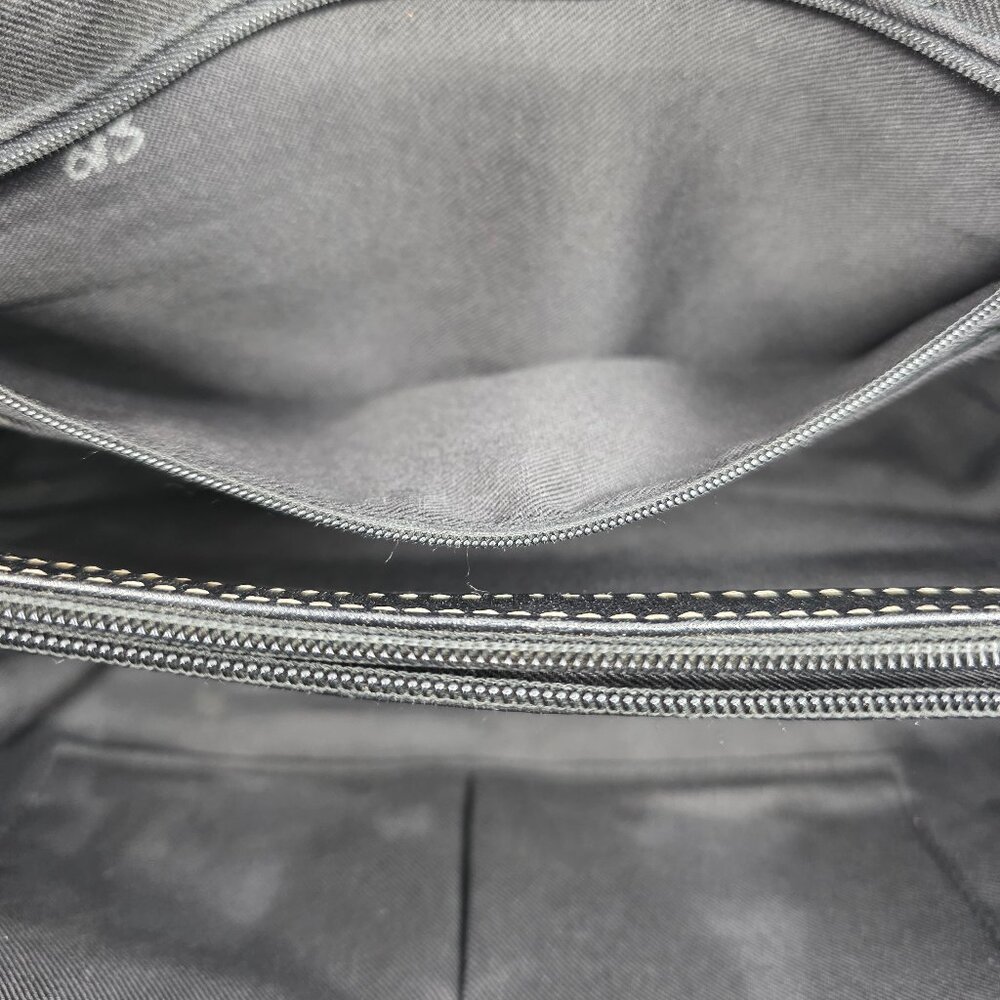 Sag Harbor Black Faux Leather Double Strap Shoulder Bag with Contrast Stitching - Picture 10 of 16